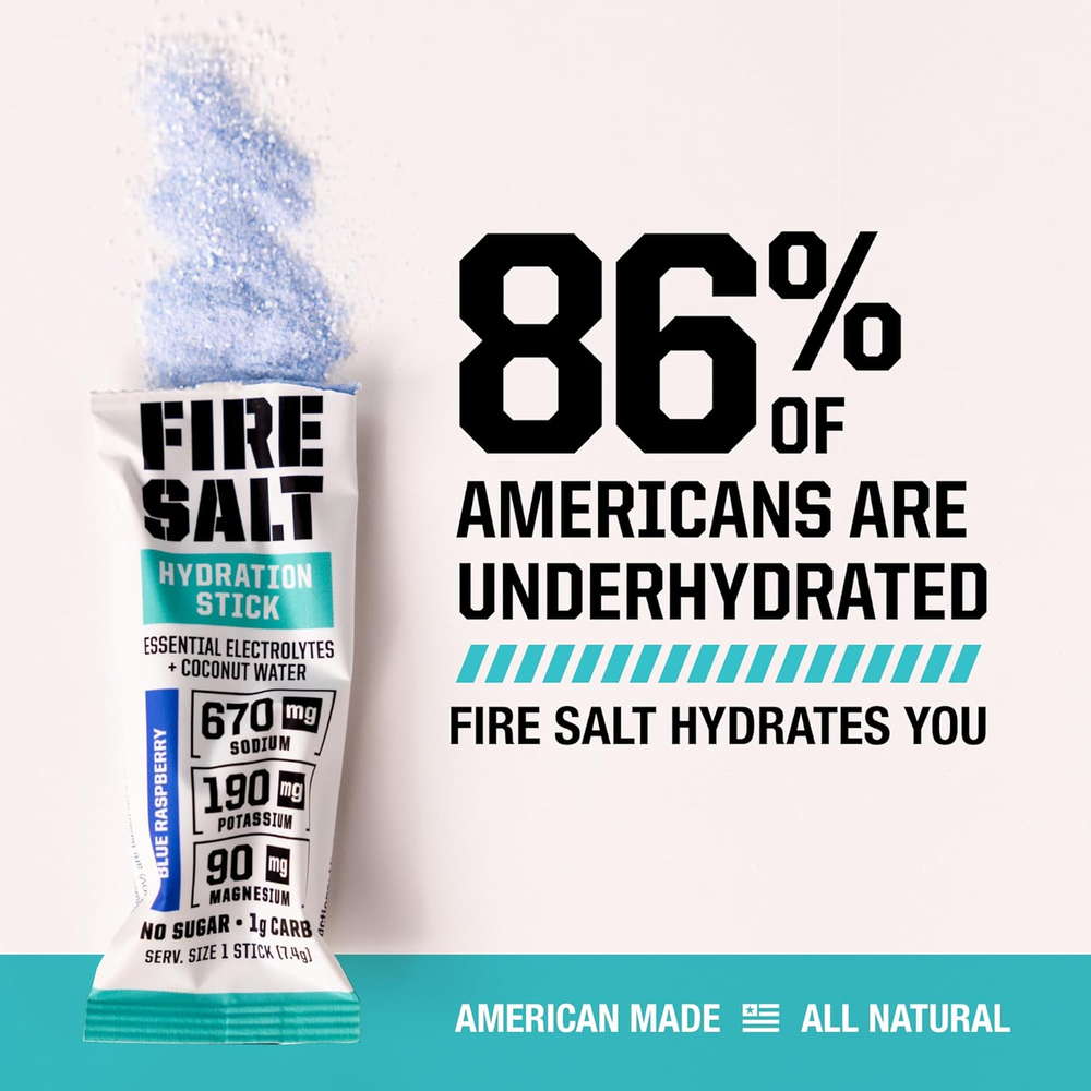 Fire Science Fire Salt Hydration Sticks, Electrolytes & Coconut Water, Hydration Drink Mix with Magnesium, Potassium & Sodium, Zero Sugar, Single Serve on the Go Packs, Variety Pack Flavors, 32 Count