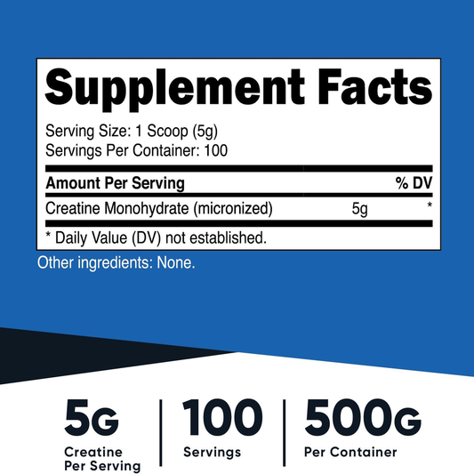 micronized creatine powder 100 servings 500g unflavored