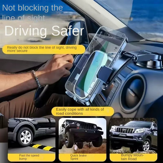 Safe eye-level driving navigation with Vitroot car mount on dashboard