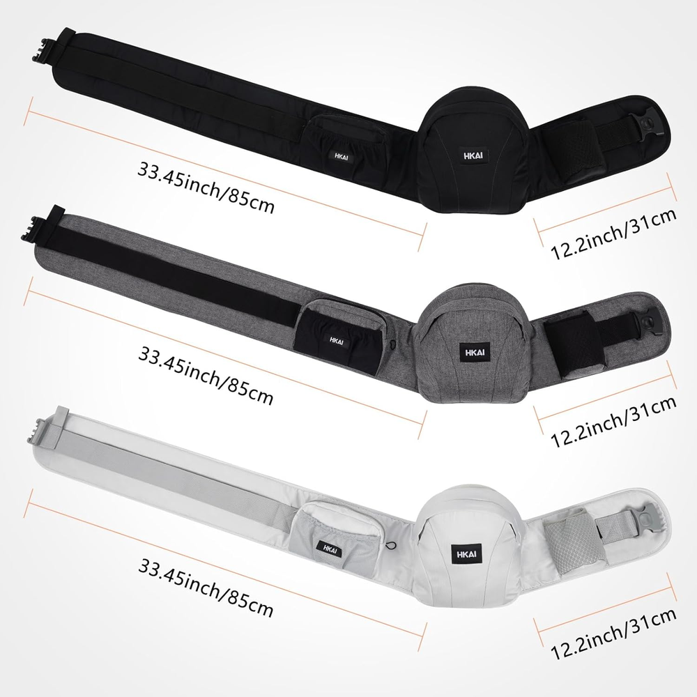 Baby Hip Carrier, Mom’S Choice Award Winner, Baby Carrier with Adjustable Waistband & Breathable Mesh, Ergonomic Carrier with Non-Slip Hip Seat Surface for Newborns & Toddlers, (Grey)