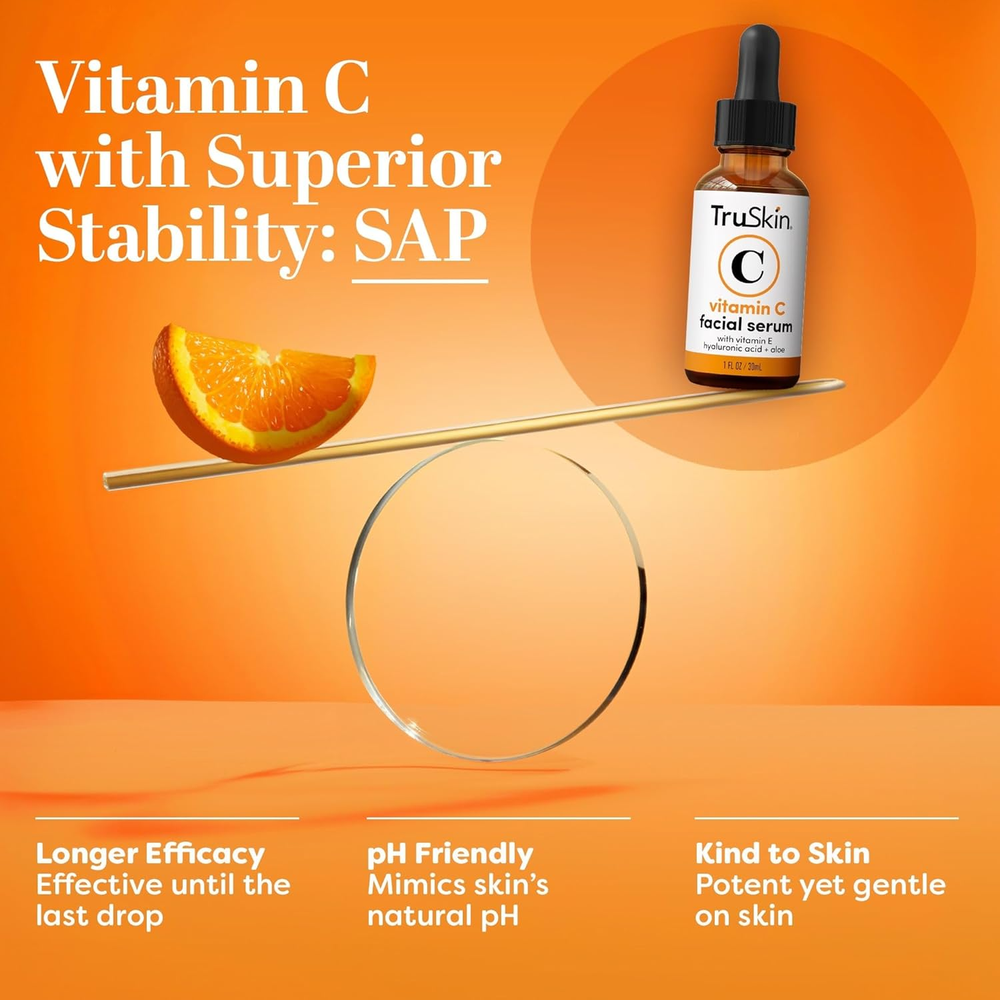 Vitamin C Serum for Face – anti Aging Face Serum with Vitamin C, Hyaluronic Acid, Vitamin E – Brightening Formula – Improve Appearance of Dark Spots, Tone, Fine Lines & Wrinkles, 1 Fl Oz