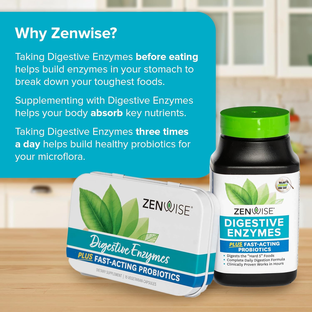 Digestive Enzymes for Gut Health & Bloating Relief - Multi Enzymes Digestion Supplement with Probiotics, Bromelain & Papaya for Digestive Health Support - Men & Women - 100 Count