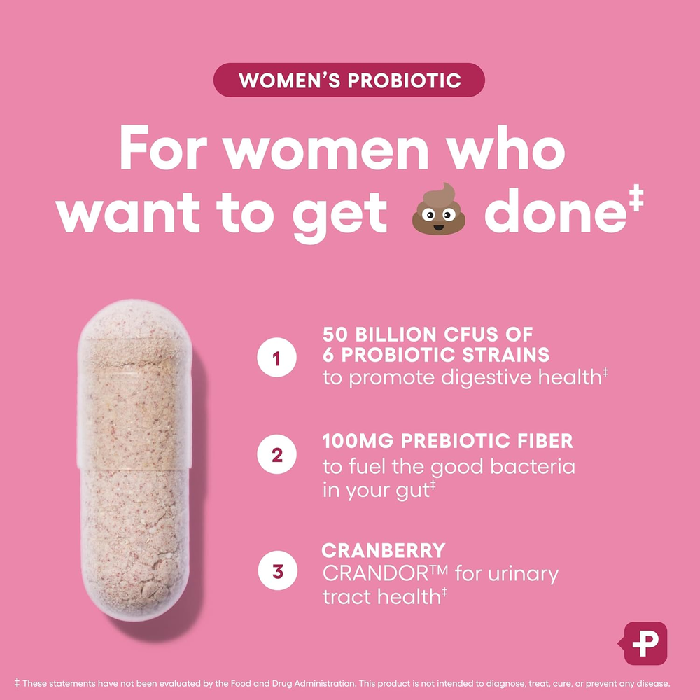 Probiotics for Women - PH Balance, Digestive, UT, & Feminine Health - 50 Billion CFU - 6 Unique Strains for Her - Organic Prebiotics, Cranberry Extract+ - Women Probiotic - 30 CT