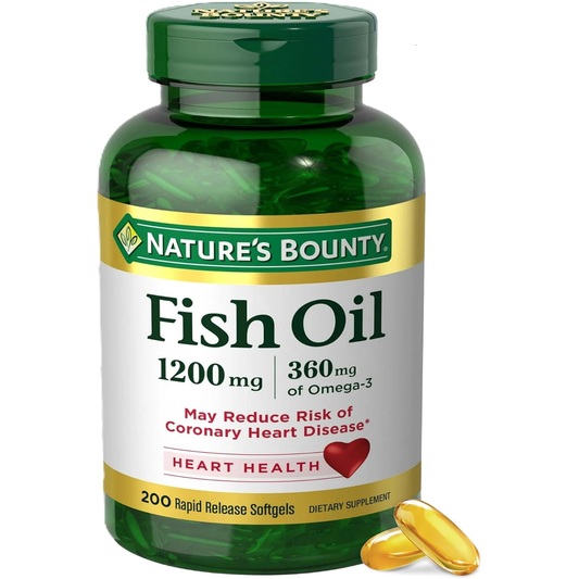 Fish Oil Omega 3 Supplements - Supports Heart Health, 1200 Mg Fish Oil, Omega-3, 200 Softgels 
