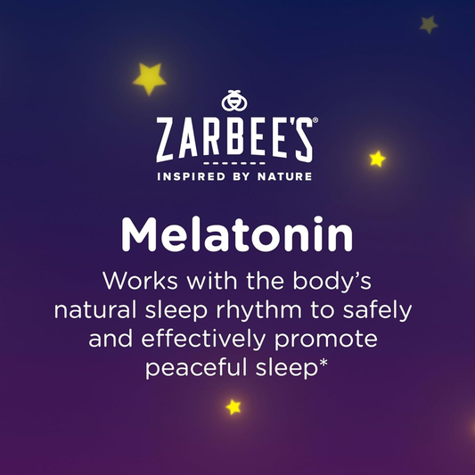 Zarbee’S Kids Melatonin Sleep Aid Chewable Tablets, 1 Mg, Drug & Alcohol-Free, Non-Habit Forming, Natural Grape Flavor, No Artificial Sweeteners or Dyes, Gluten Free, Ages 3+, 50 Ct Bottle