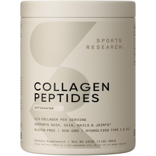 Collagen Peptides for Women & Men, Unflavored, 16 Oz., Hydrolyzed Type 1 & 3 Collagen Powder Protein Supplement for Healthy Skin, Nails, Bones & Joints