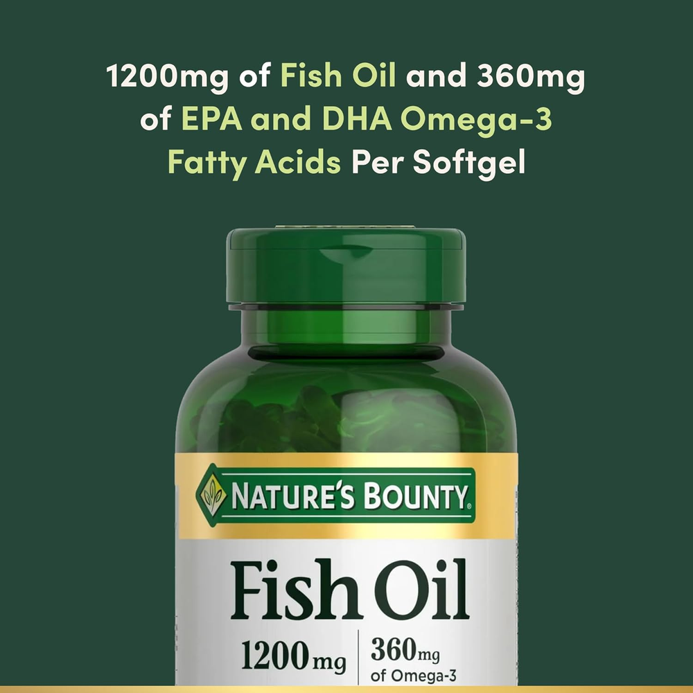 Fish Oil Omega 3 Supplements - Supports Heart Health, 1200 Mg Fish Oil, Omega-3, 200 Softgels 