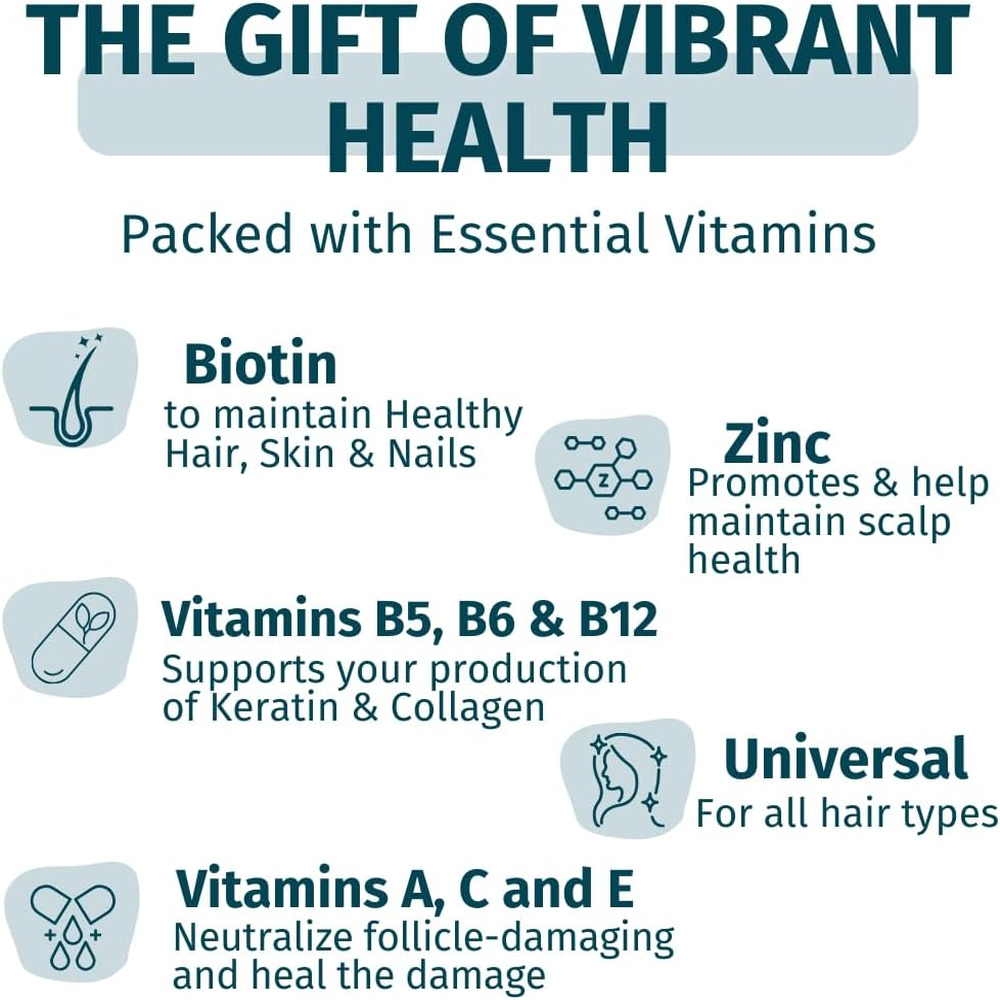 Hair Skin and Nails Gummies - Vegan Biotin Vitamins for Women & Men Supports Faster Hair Growth, Stronger Nails, Healthy Skin