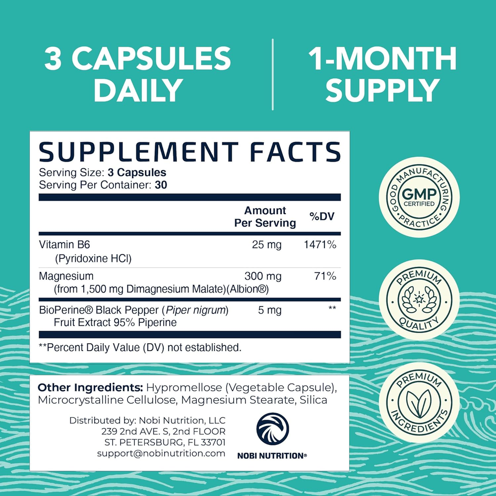 Vegetarian magnesium capsules energy and nervous system support