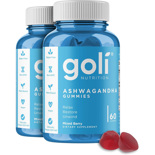 Ashwagandha & Vitamin D Gummy 120 Count - Relax. Restore. Unwind. (Mixed Berry, KSM-66, Vegan, Plant Based, Non-Gmo, Gluten-Free & Gelatin Free), Pack of 2