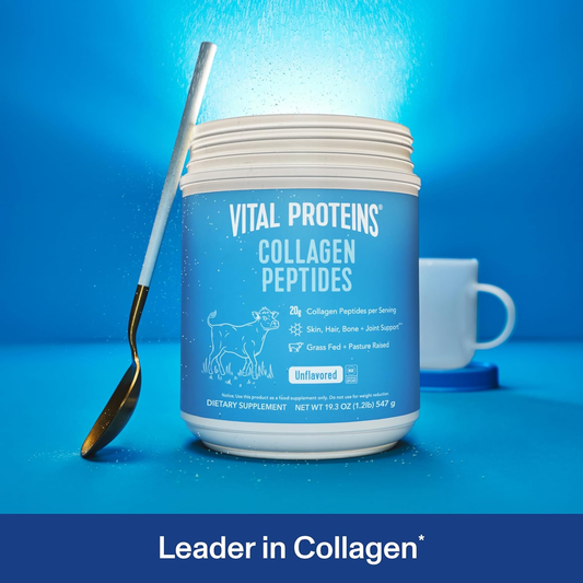 Collagen Peptides Powder - Grass Fed Collagen Peptides for Hair, Nail, Skin, Bone & Joint Health, Unflavored, 27 Servings