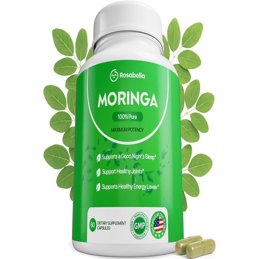 Moringa Capsules - Pure Moringa Powder, Energy, Skin, Immune & Gut Health Superfood, Rich in Antioxidants, Essential Vitamins & Amino Acids, Natural Green Superfood Supplement - 60 Count