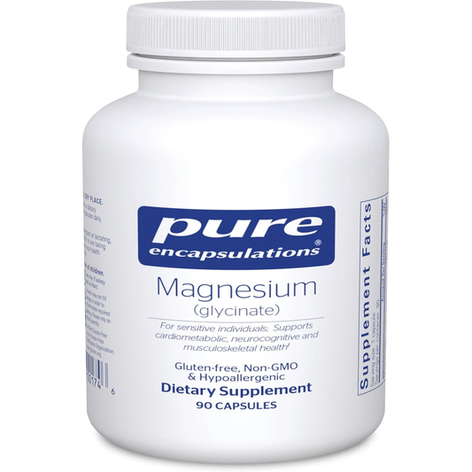 Magnesium (Glycinate) - Supplement to Support Stress Relief, Sleep, Heart Health, Nerves, Muscles, and Metabolism* - 90 Capsules