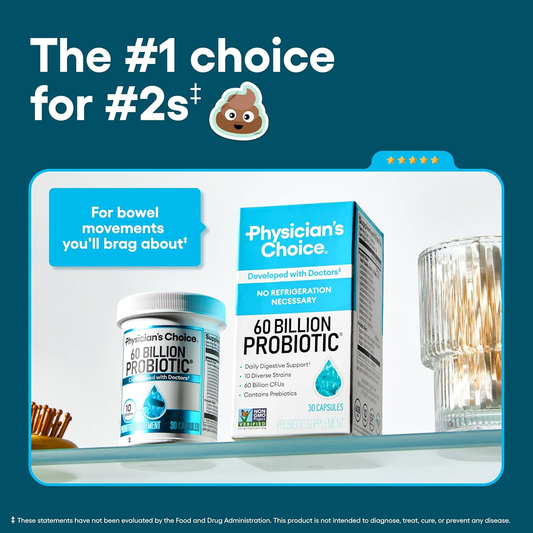 Probiotics 60 Billion CFU - 10 Strains + Organic Prebiotics - Immune, Digestive & Gut Health - Supports Occasional Constipation, Diarrhea, Gas & Bloating - for Women & Men - 60Ct