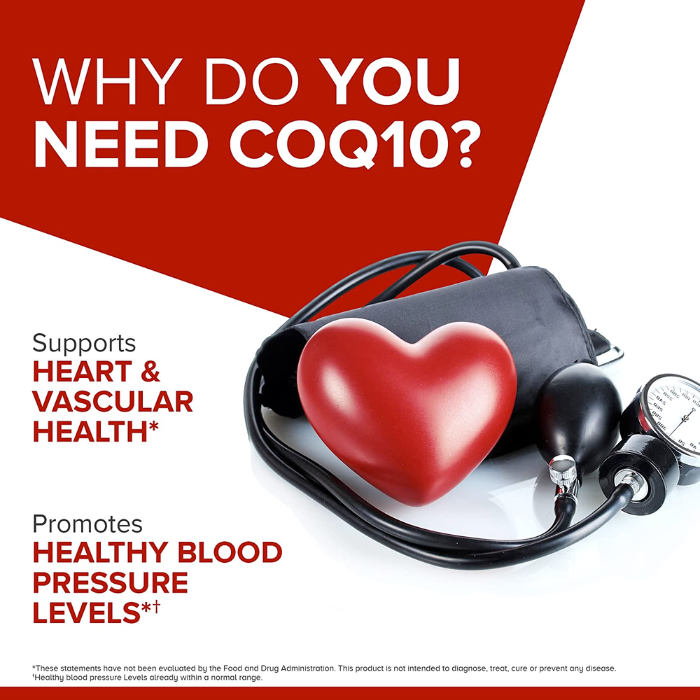 Antioxidant for Heart Health Ultra CoQ10 100Mg Softgels, 3X Better Absorption,  & Energy Production, Coenzyme Q10 Vitamins and Supplements, 4 Month Supply, 120 Count