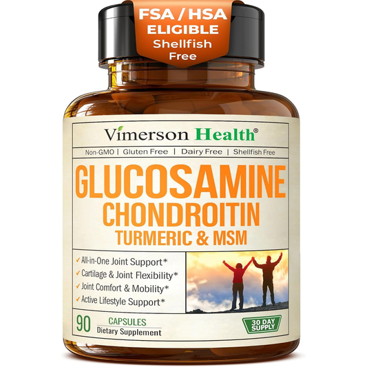 Glucosamine Chondroitin MSM and Turmeric Supplement – Joint Support Supplement for Women and Men with Boswellia and Chondroitin Sulfate – for Cartilage, Joint Health and Flexibility – 90 Capsules