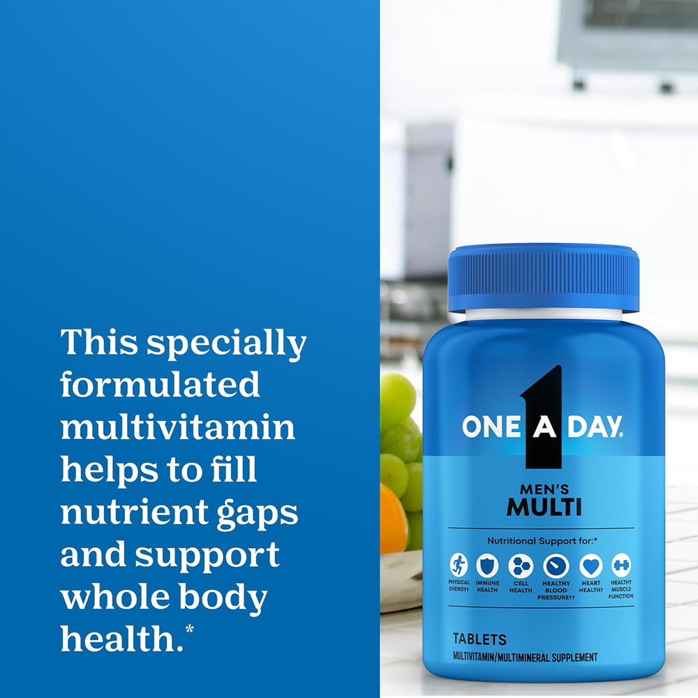 Multivitamin for Men - Daily Mens Multivitamins with Vitamin D, Zinc, Folic Acid, and B Vitamins, Physical Energy Support, 200 Ct 