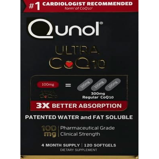 Antioxidant for Heart Health Ultra CoQ10 100Mg Softgels, 3X Better Absorption,  & Energy Production, Coenzyme Q10 Vitamins and Supplements, 4 Month Supply, 120 Count