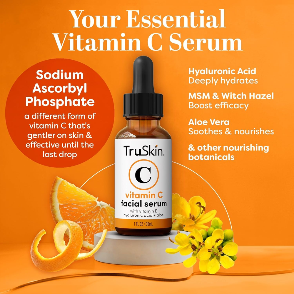 Vitamin C Serum for Face – anti Aging Face Serum with Vitamin C, Hyaluronic Acid, Vitamin E – Brightening Formula – Improve Appearance of Dark Spots, Tone, Fine Lines & Wrinkles, 1 Fl Oz