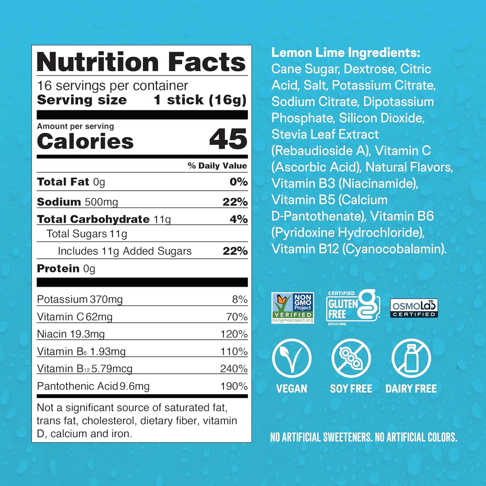 ® Hydration Multiplier - Lemon Lime | Electrolyte Powder Drink Mix | 1 Pack (16 Servings)