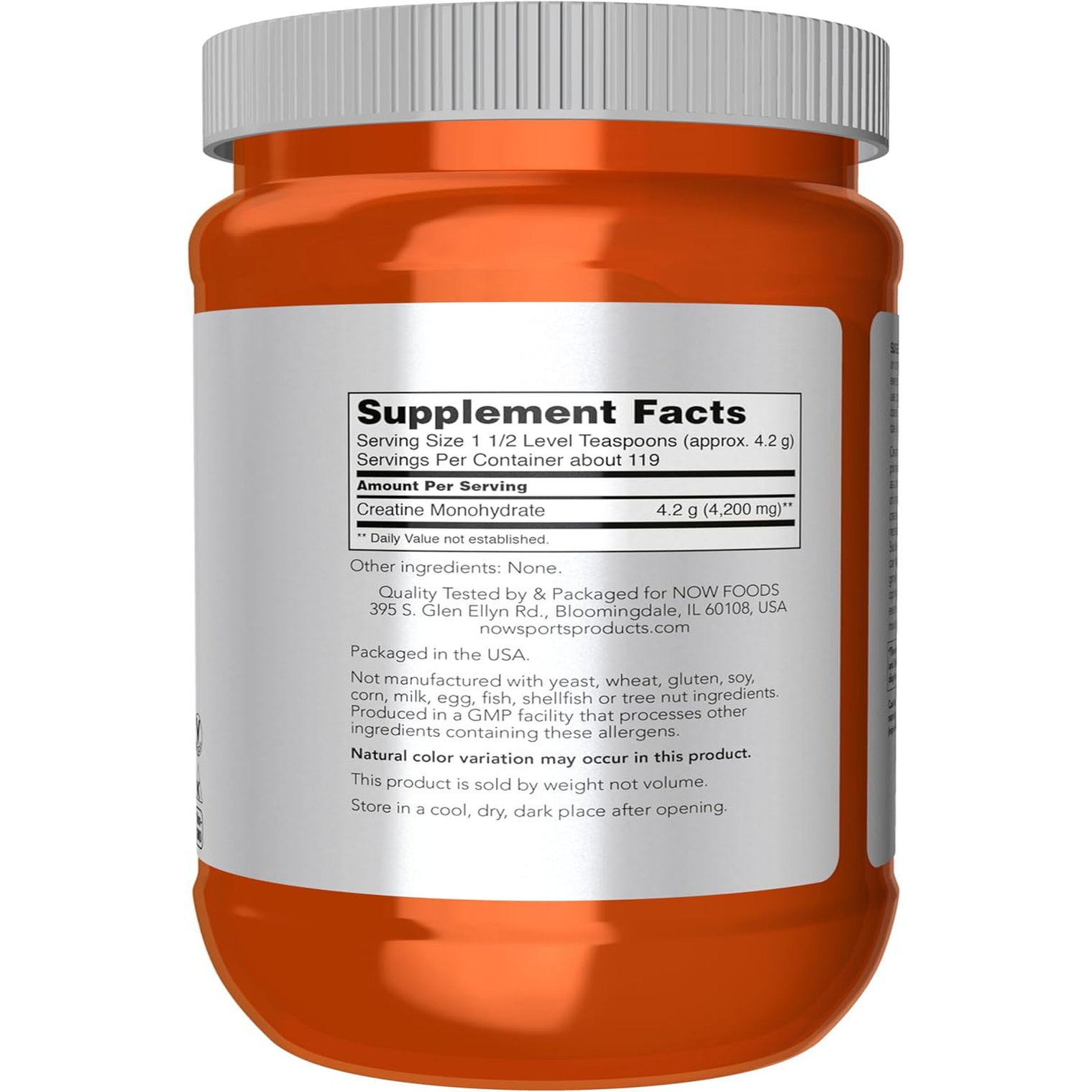 NOW - Micronized Creatine Monohydrate Powder 500 G, Mass Building*/Energy Production*, 1.1-Pound