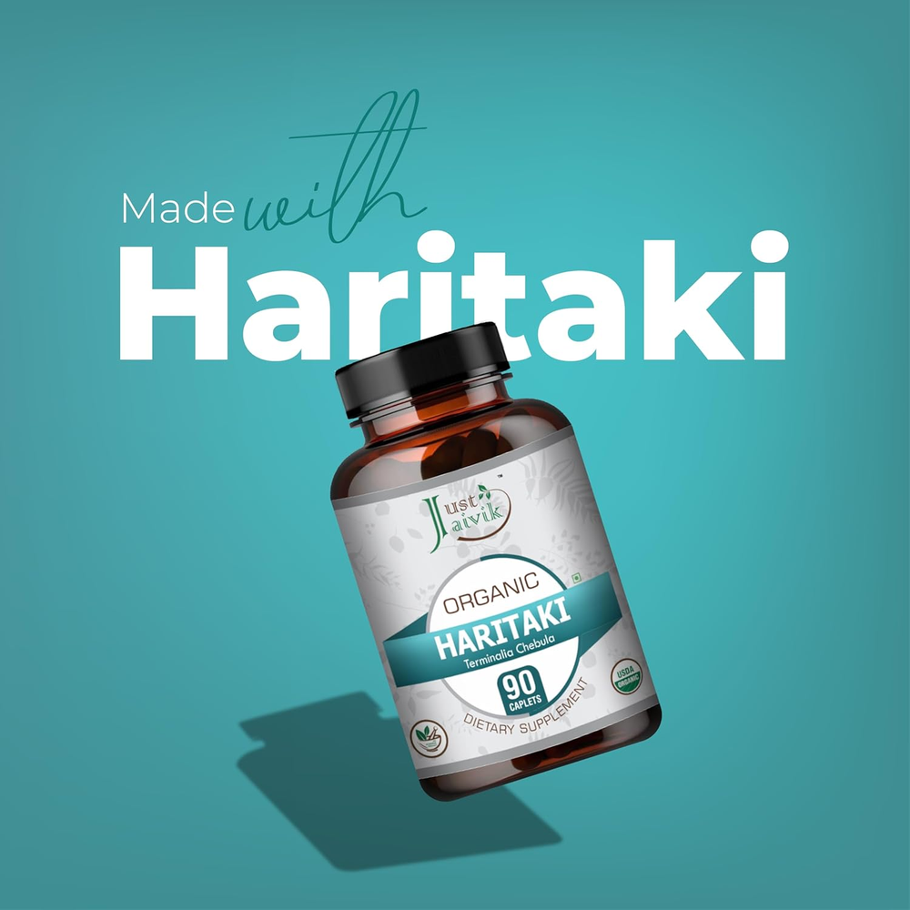 Organic Haritaki (Terminalia Chebula) - 750Mg (90 Tablets) | Dietary Supplements for Detoxification & Rejuvenation for Vata