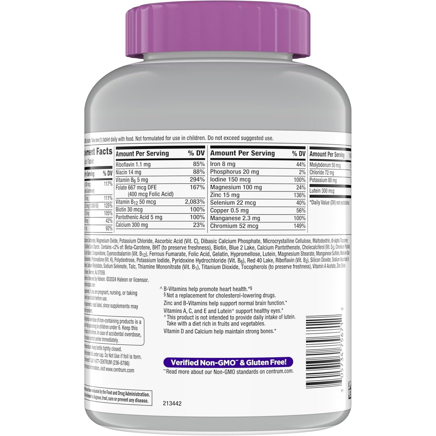 Silver Women'S Multivitamin for Women 50 Plus, Multivitamin/Multimineral Supplement with Vitamin D3, B Vitamins, Non-Gmo Ingredients, Supports Memory and Cognition in Older Adults - 200 Ct