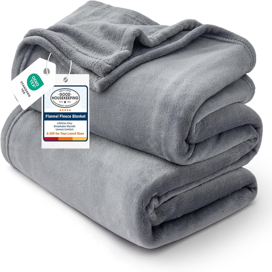 Gentlesoft Fleece King Size Blankets for Bed Grey - Soft Lightweight Plush Cozy Fuzzy Luxury Warm Winter Blanket Microfiber, Room Home Decor Gifts for Women and Men, 108X90 Inches