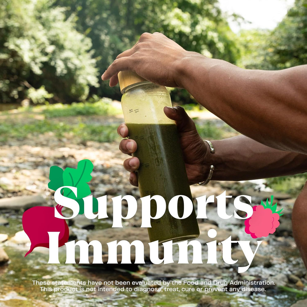 Greens Blend Superfood: Greens Powder Mix for Energy, with Organic Spirulina, Chlorella, Beet Root Powder, Digestive Enzymes & Probiotics, Original, 30 Servings 
