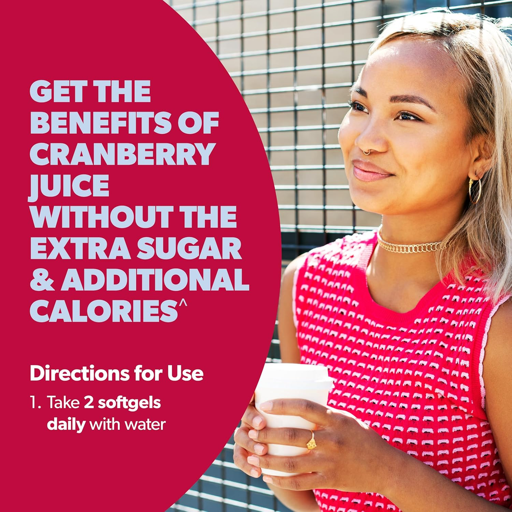Cranberry Supplement, Made with Concentrated Whole Fruit Cranberry Powder to Help Cleanse and Protect the Urinary Tract*, Sugar Free Cranberry Pills, Non-Gmo, 100 Softgels