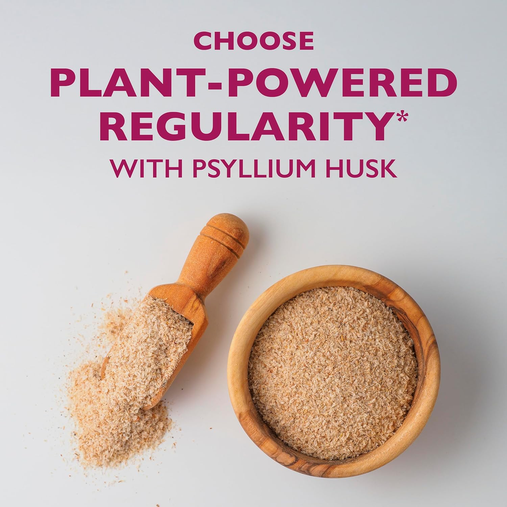 Metamucil 4-In-1 Psyllium Husk Fiber Supplement, Sugar-Free, 180 Teaspoons, Orange Flavored, Daily Fiber Powder for Digestive Health, Made with Plant-Based Psyllium Husk Fiber