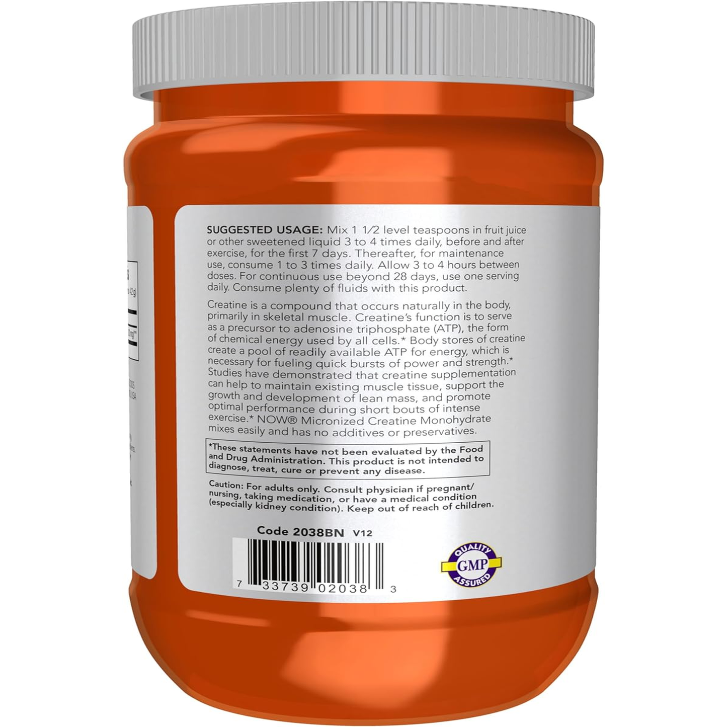 NOW - Micronized Creatine Monohydrate Powder 500 G, Mass Building*/Energy Production*, 1.1-Pound