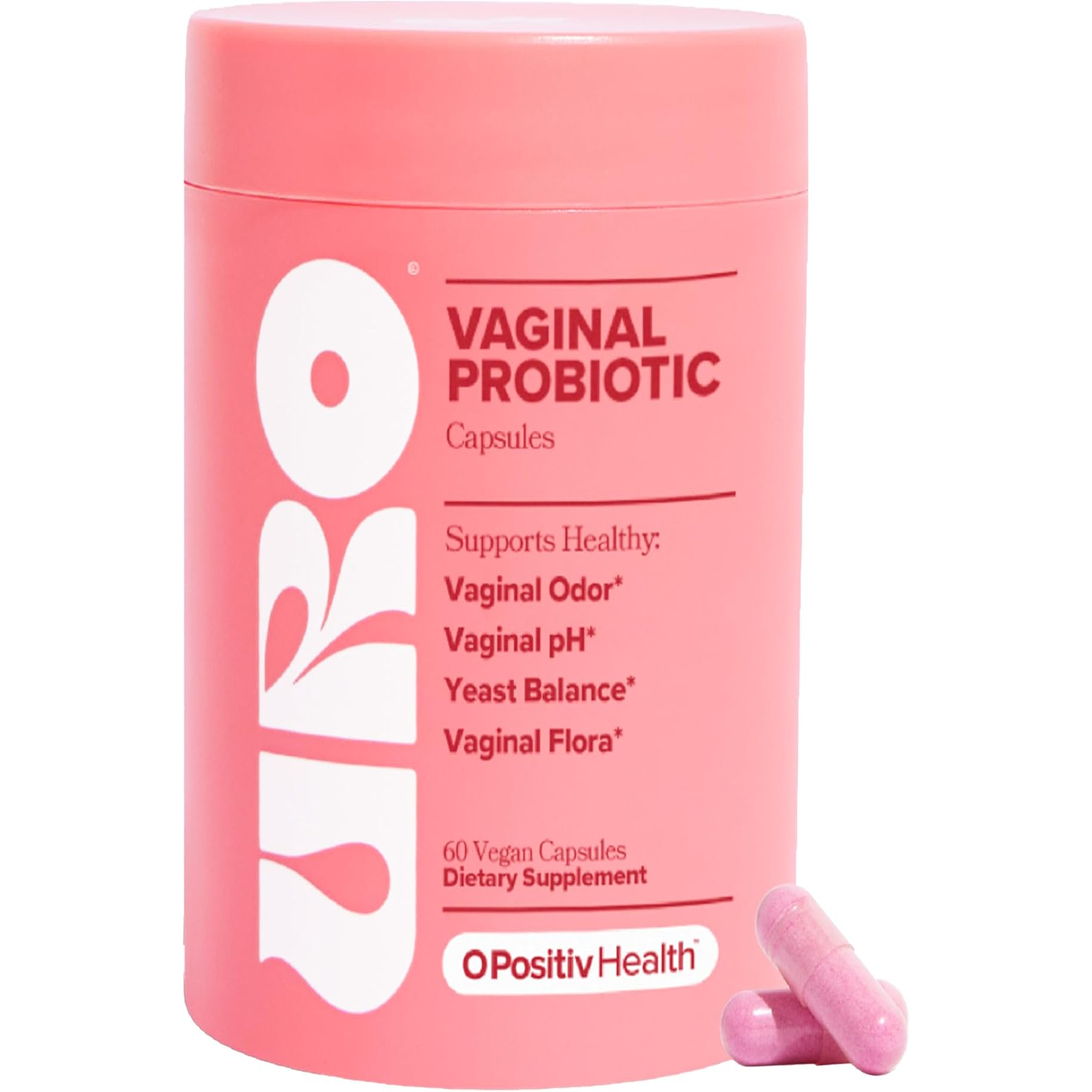 URO Vaginal Probiotics for Women Ph Balance with Prebiotics & Lactobacillus Probiotic Blend - Vaginal Health Supplement - Promote Healthy Vaginal Odor & Vaginal Flora, 60 Count (Pack of 1)