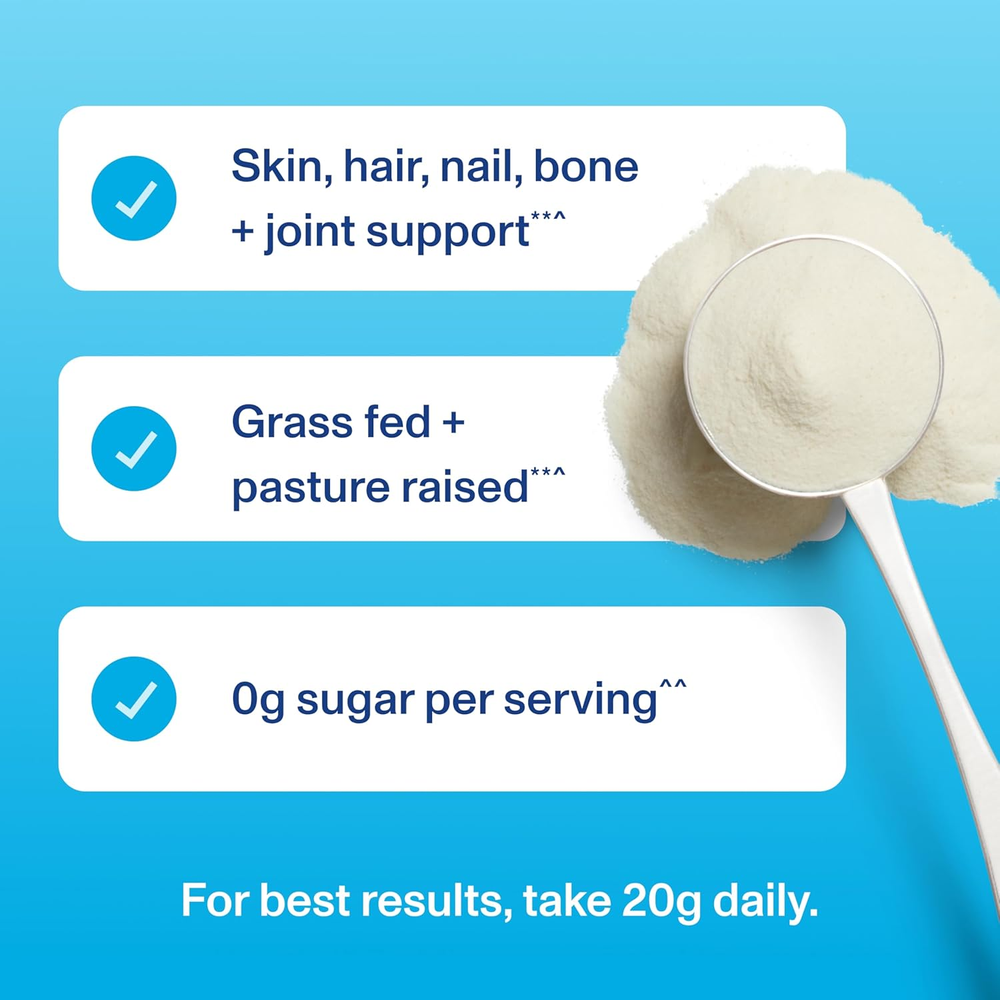 Collagen Peptides Powder - Grass Fed Collagen Peptides for Hair, Nail, Skin, Bone & Joint Health, Unflavored, 27 Servings