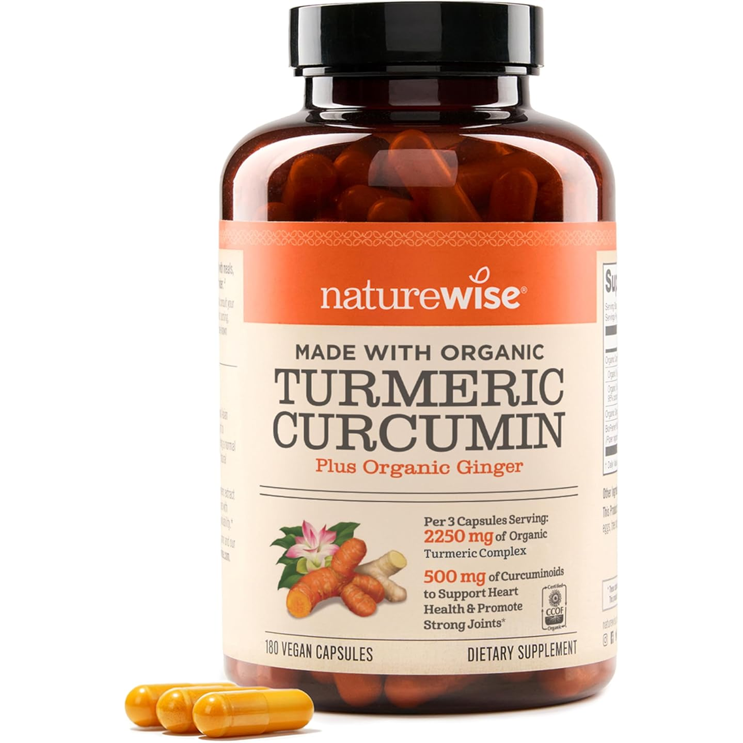 Curcumin Turmeric 2250Mg - 95% Curcuminoids & Bioperine Black Pepper Extract for Advanced Absorption - Daily Joint and Immune Health Support - Vegan, Non-Gmo, 180 Count[60-Day Supply]