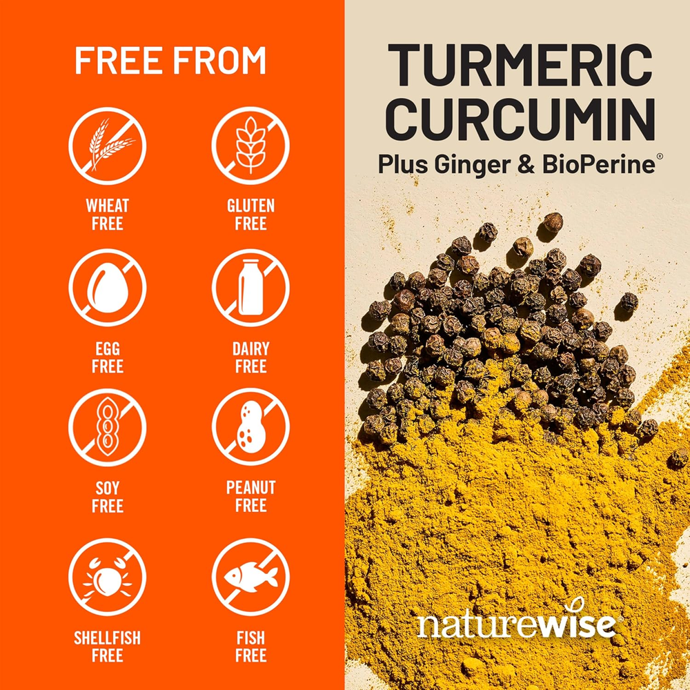 Curcumin Turmeric 2250Mg - 95% Curcuminoids & Bioperine Black Pepper Extract for Advanced Absorption - Daily Joint and Immune Health Support - Vegan, Non-Gmo, 180 Count[60-Day Supply]