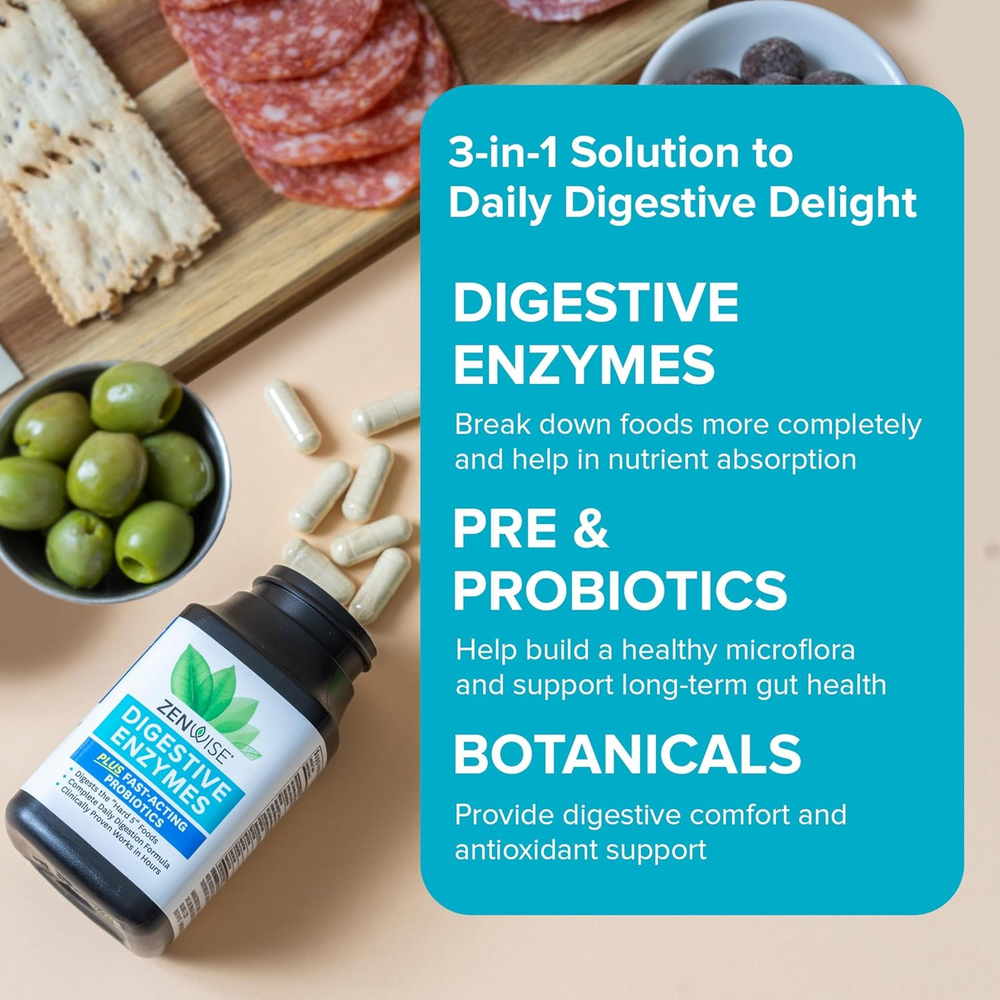 Digestive Enzymes for Gut Health & Bloating Relief - Multi Enzymes Digestion Supplement with Probiotics, Bromelain & Papaya for Digestive Health Support - Men & Women - 100 Count