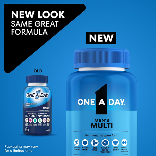 Multivitamin for Men - Daily Mens Multivitamins with Vitamin D, Zinc, Folic Acid, and B Vitamins, Physical Energy Support, 200 Ct 