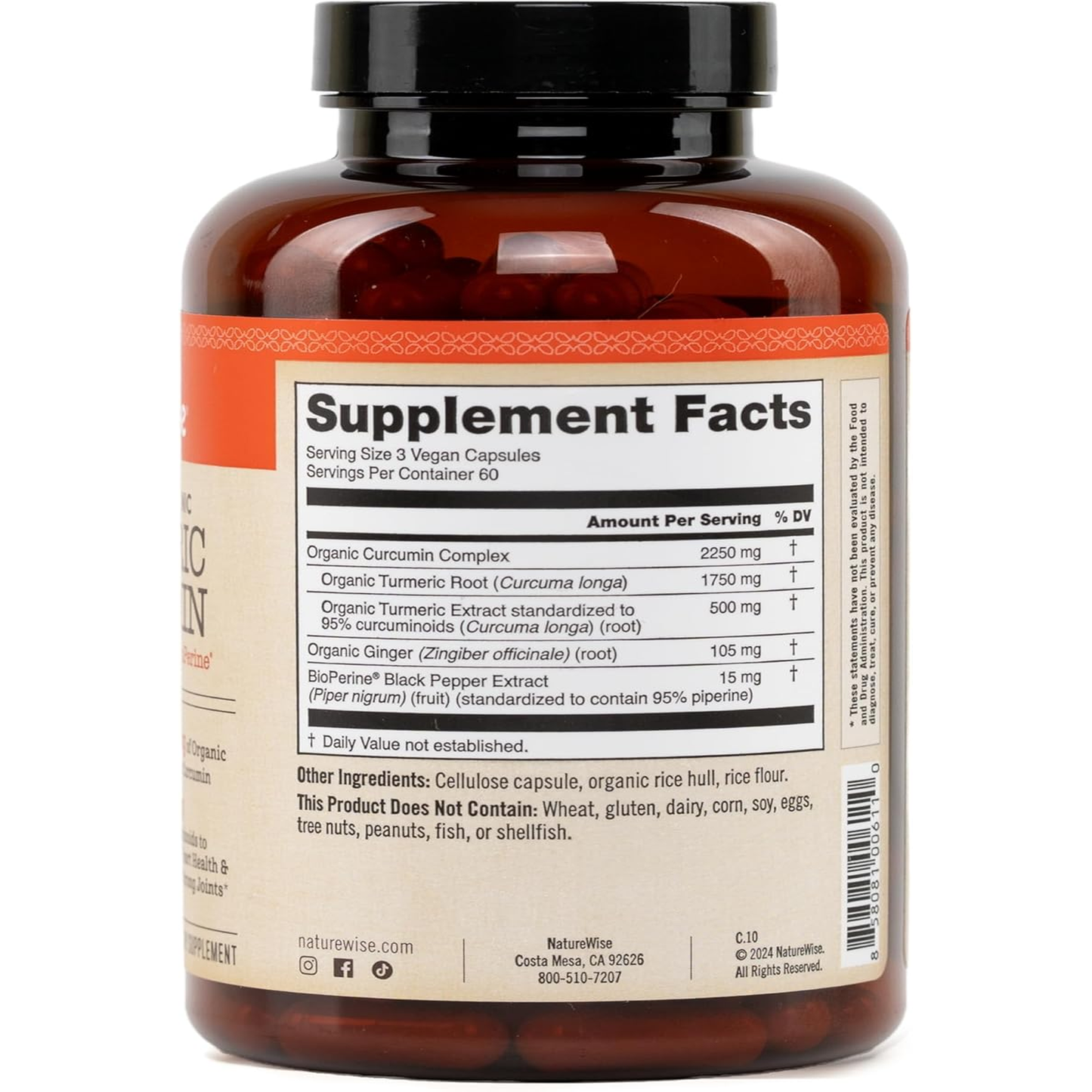 Curcumin Turmeric 2250Mg - 95% Curcuminoids & Bioperine Black Pepper Extract for Advanced Absorption - Daily Joint and Immune Health Support - Vegan, Non-Gmo, 180 Count[60-Day Supply]