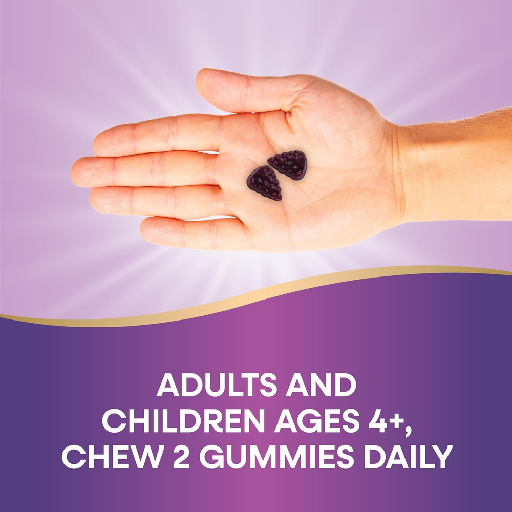 Sambucus Elderberry Immune Support Gummies for Kids & Adults* with Black Elderberry Extract, Vitamin C, Vitamin D3, and Zinc, 60 Gummies 