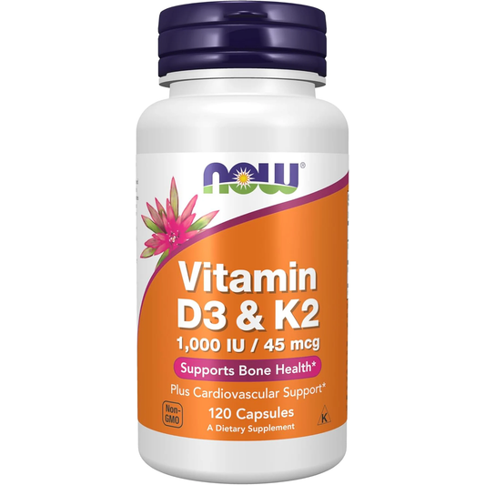  NOW Vitamin    D-3 & K-2    1,000 IU/45 mcg - 120 Veg Capsules