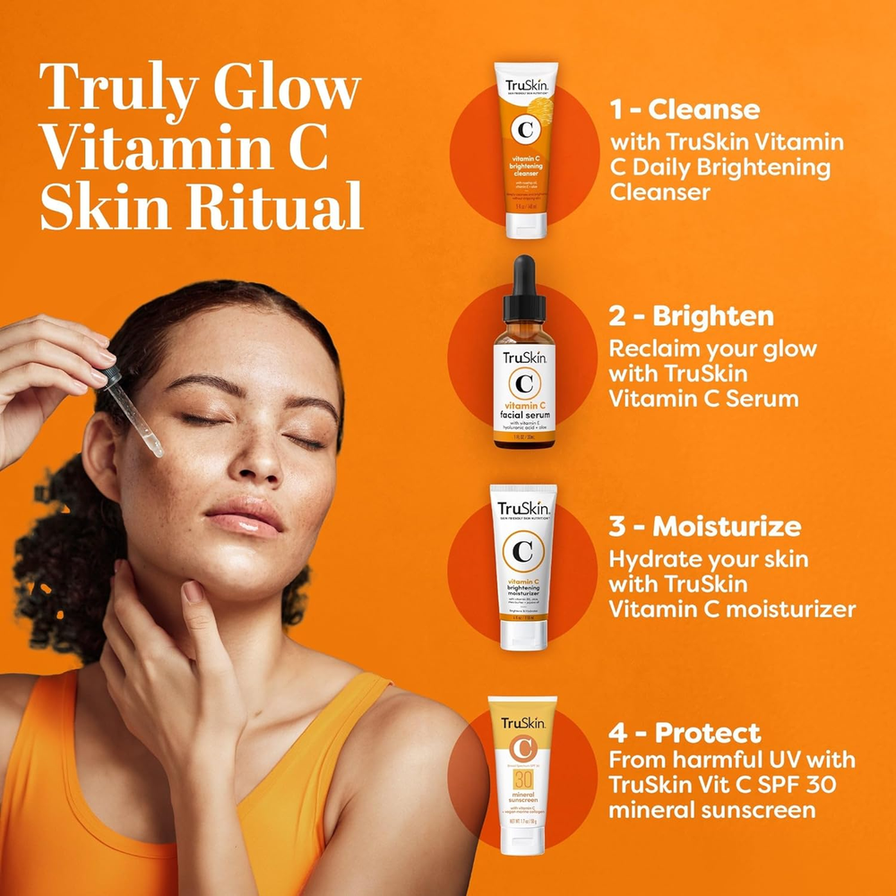 Vitamin C Serum for Face – anti Aging Face Serum with Vitamin C, Hyaluronic Acid, Vitamin E – Brightening Formula – Improve Appearance of Dark Spots, Tone, Fine Lines & Wrinkles, 1 Fl Oz