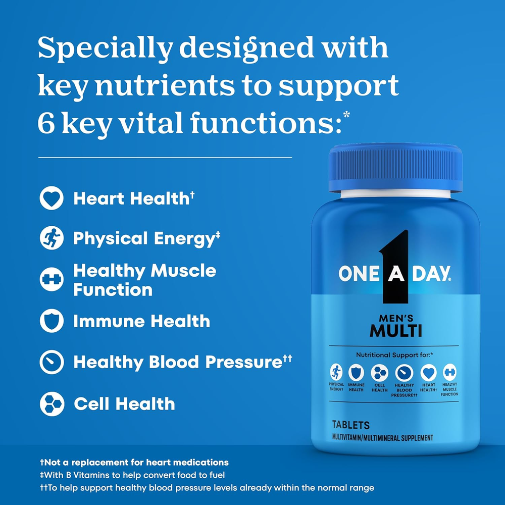 Multivitamin for Men - Daily Mens Multivitamins with Vitamin D, Zinc, Folic Acid, and B Vitamins, Physical Energy Support, 200 Ct 