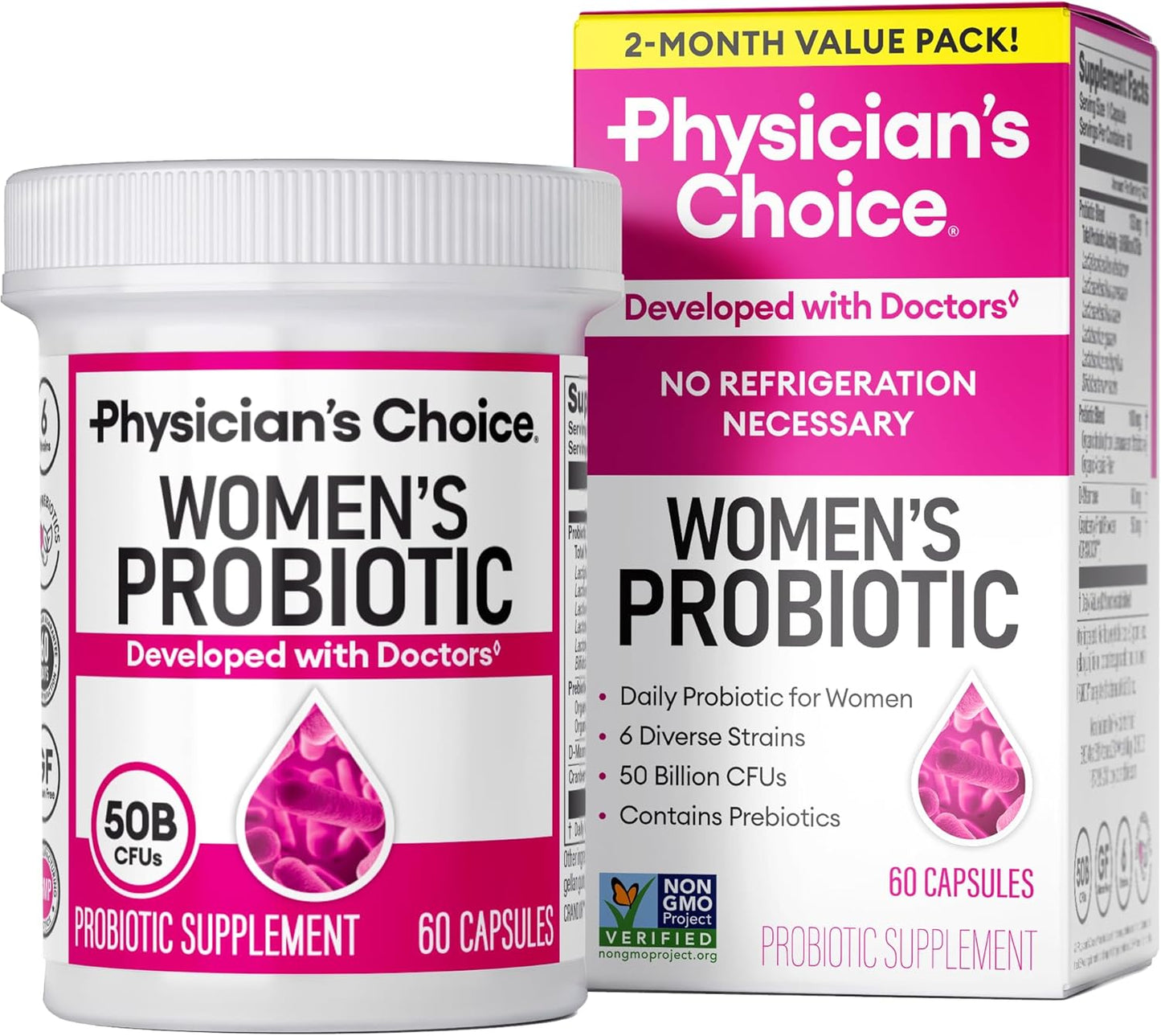 Probiotics for Women - PH Balance, Digestive, UT, & Feminine Health - 50 Billion CFU - 6 Unique Strains for Her - Organic Prebiotics, Cranberry Extract+ - Women Probiotic - 30 CT
