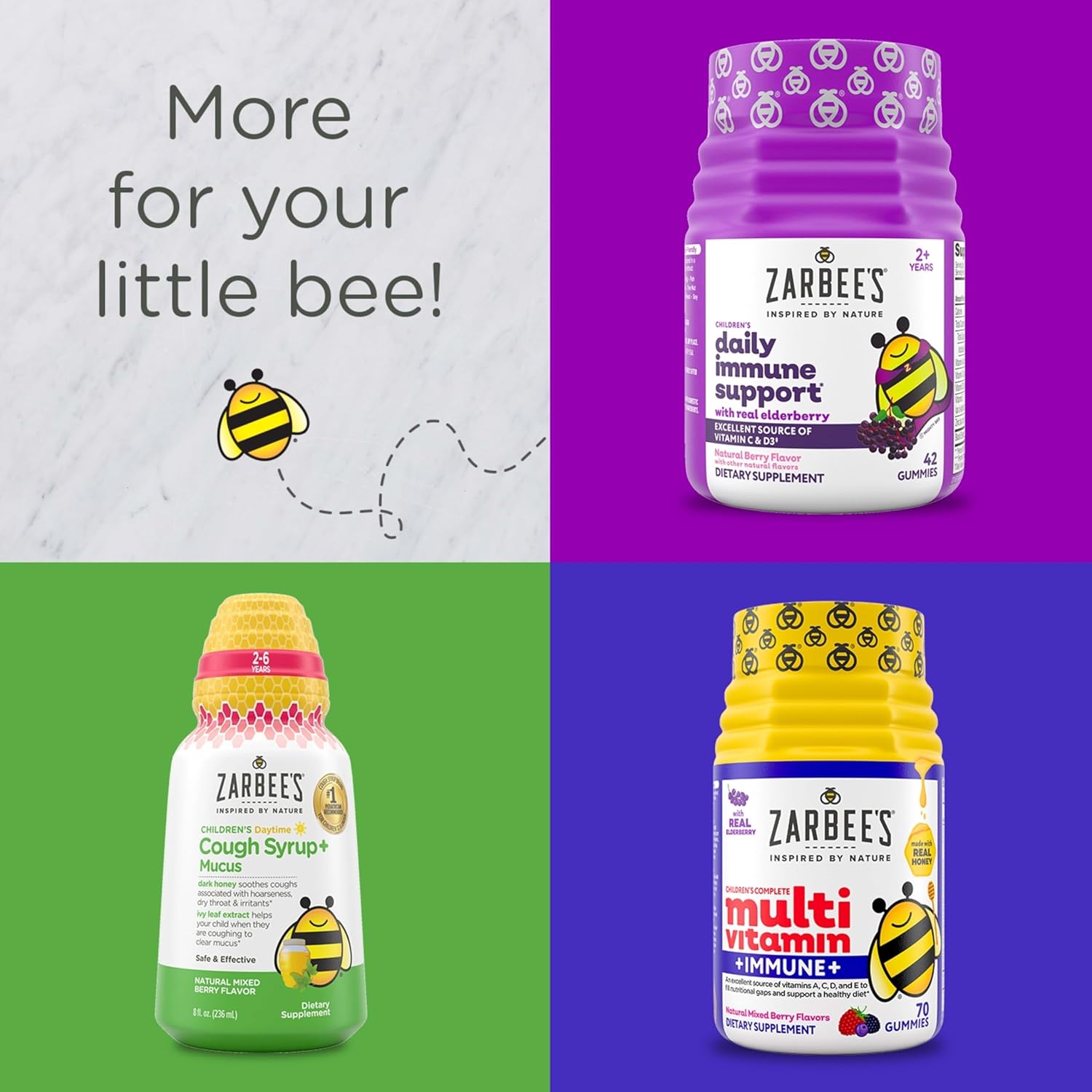 Zarbee’S Kids Melatonin Sleep Aid Chewable Tablets, 1 Mg, Drug & Alcohol-Free, Non-Habit Forming, Natural Grape Flavor, No Artificial Sweeteners or Dyes, Gluten Free, Ages 3+, 50 Ct Bottle