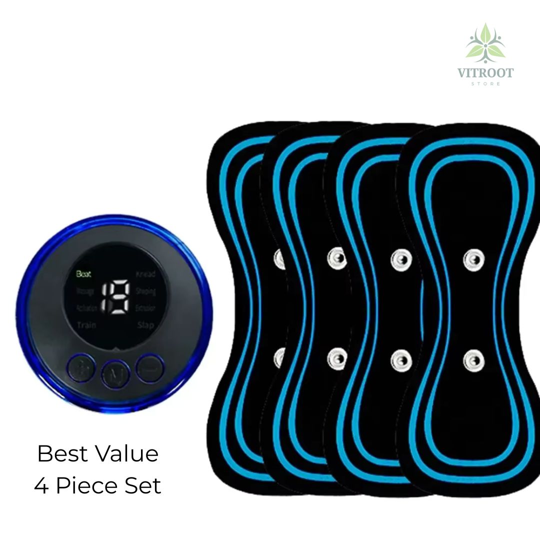 Vitroot ZenPulse 4-Piece Bundle - Replacement gel patches and EMS control unit set