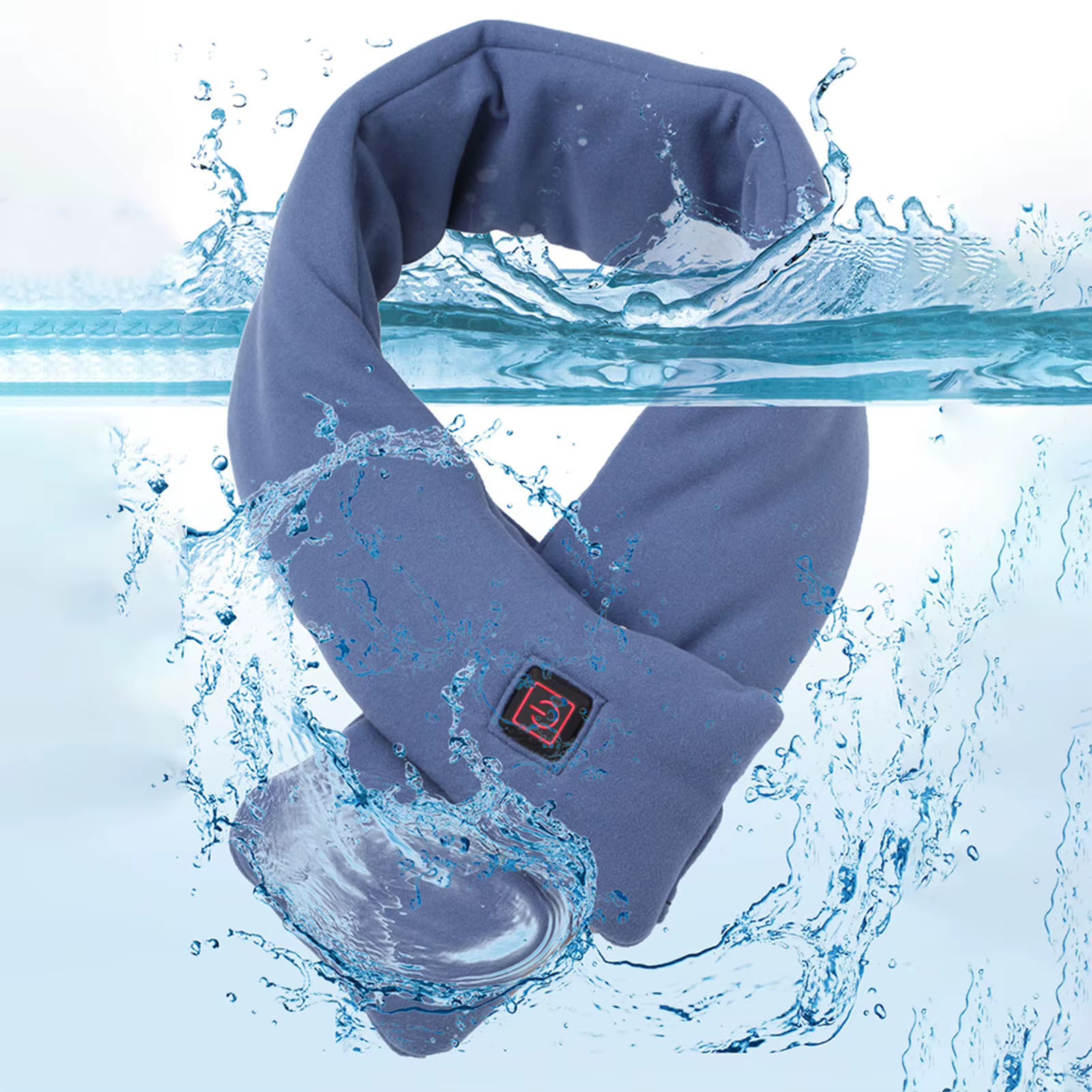 Waterproof and washable heated scarf design showing safe cleaning process for long-lasting use.