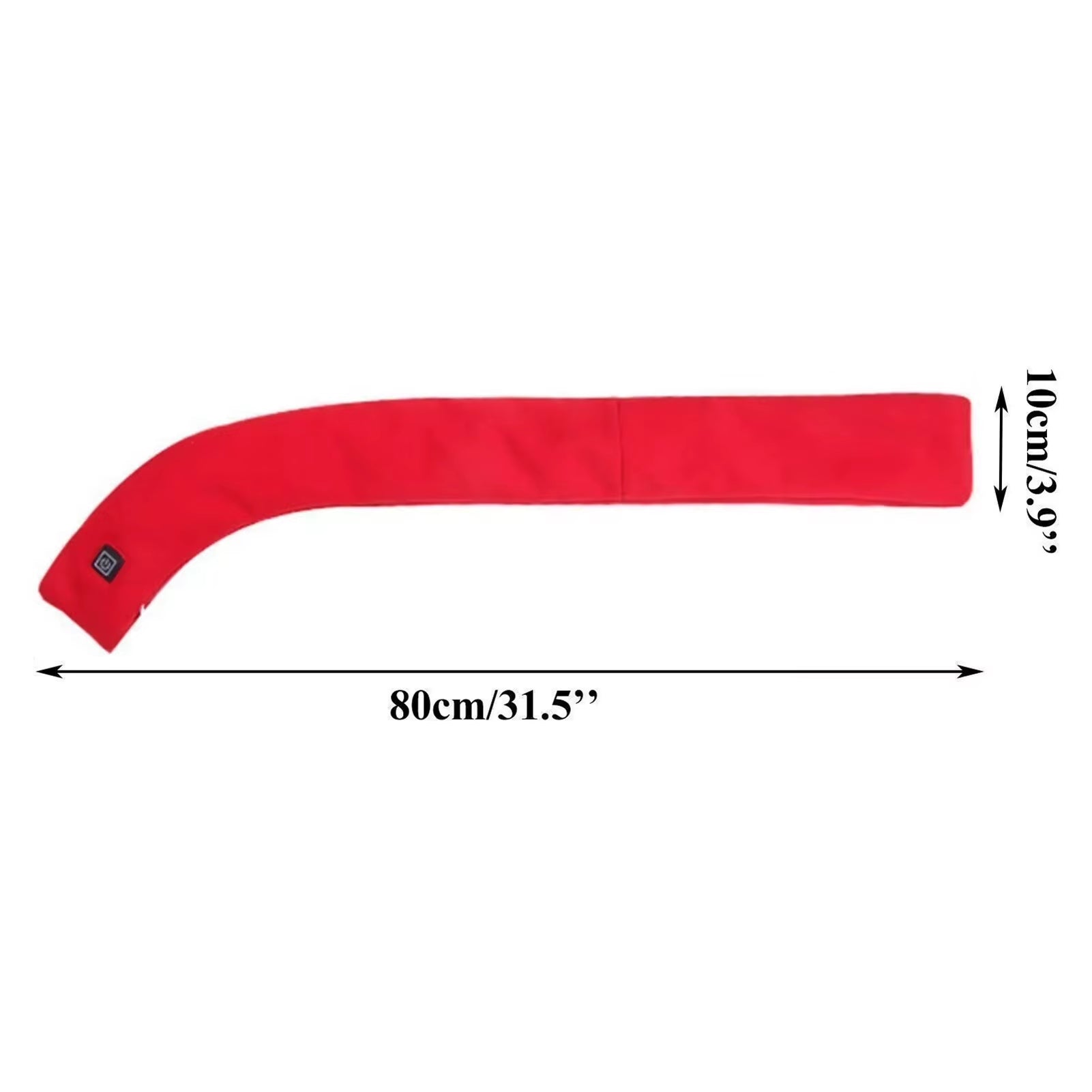 Smart heated scarf dimensions and technical specifications for neck support.
