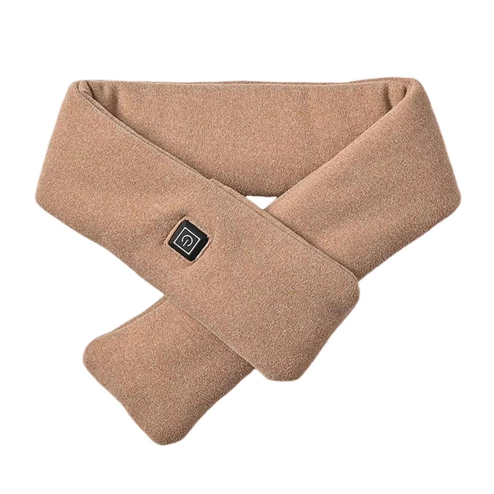 Ultra soft skin-friendly heated scarf with integrated USB power button.